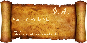 Vogl Alfréda névjegykártya